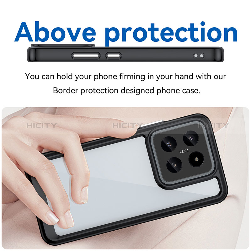 Custodia Silicone Trasparente Laterale Cover J01S per Xiaomi Mi 14 5G