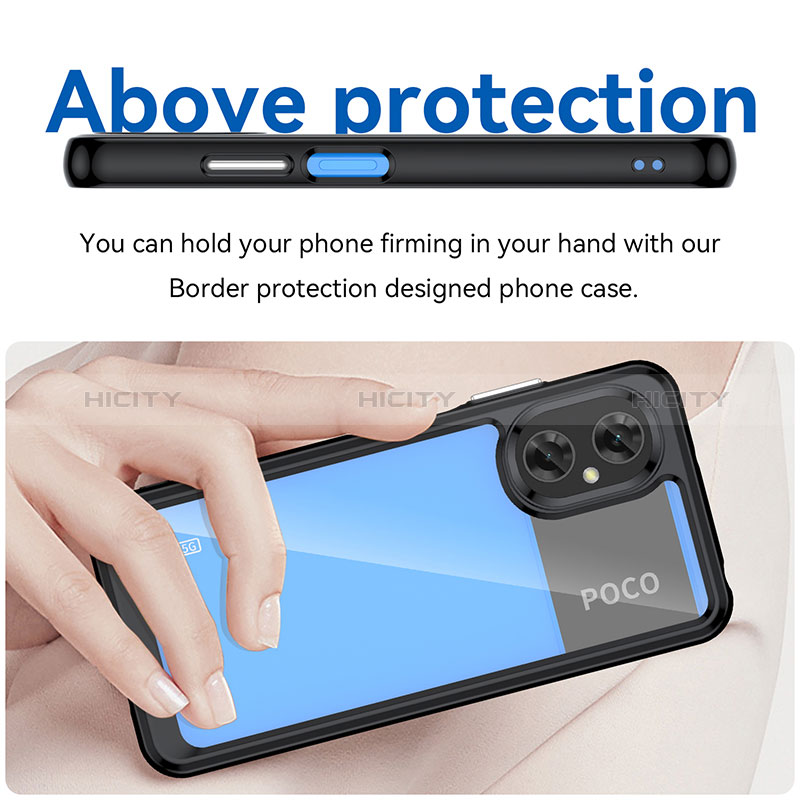 Custodia Silicone Trasparente Laterale Cover J01S per Xiaomi Poco M4 5G