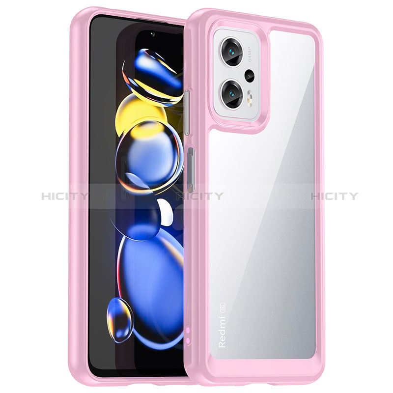 Custodia Silicone Trasparente Laterale Cover J01S per Xiaomi Poco X4 GT 5G Rosa