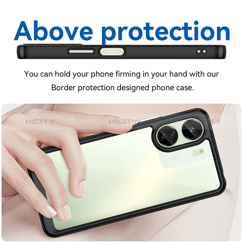 Custodia Silicone Trasparente Laterale Cover J01S per Xiaomi Redmi 13C