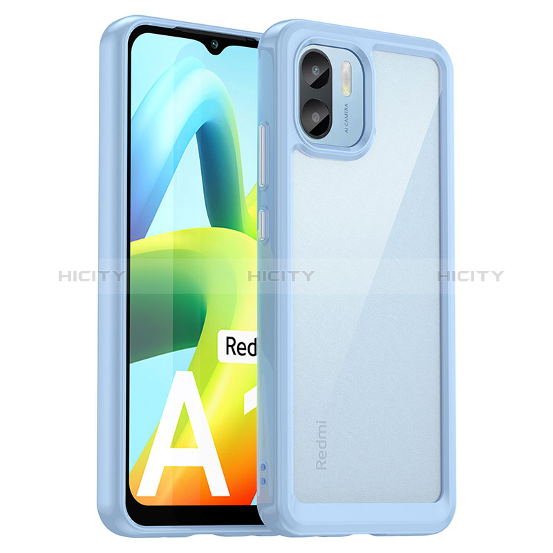 Custodia Silicone Trasparente Laterale Cover J01S per Xiaomi Redmi A1 Cielo Blu