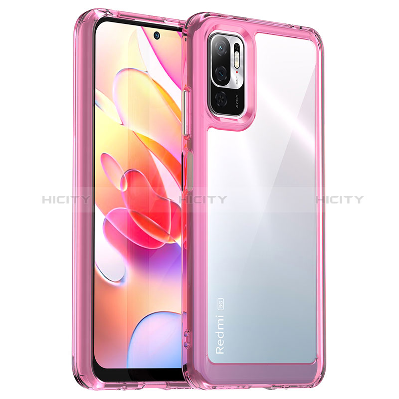 Custodia Silicone Trasparente Laterale Cover J01S per Xiaomi Redmi Note 10 5G Lavanda