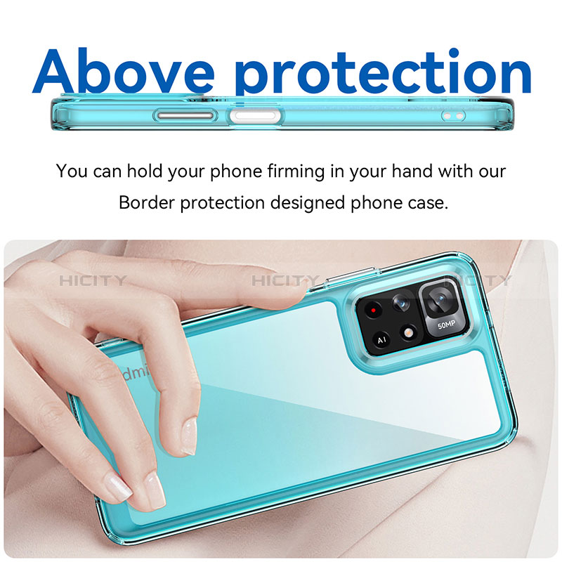 Custodia Silicone Trasparente Laterale Cover J01S per Xiaomi Redmi Note 11 5G