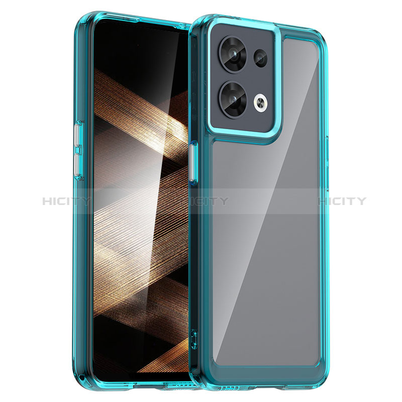 Custodia Silicone Trasparente Laterale Cover J01S per Xiaomi Redmi Note 13 Pro 5G Cielo Blu