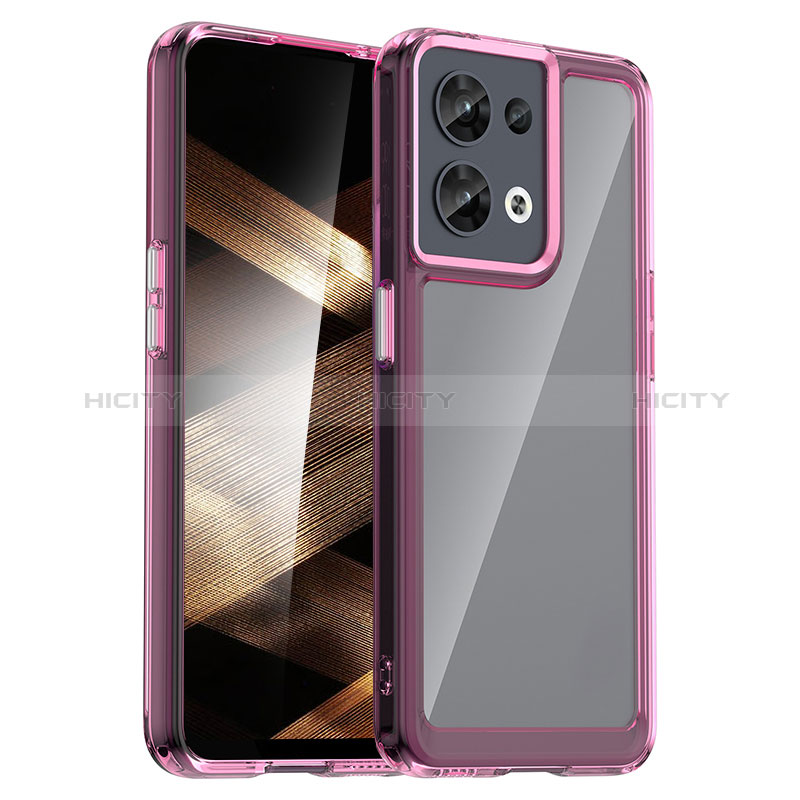 Custodia Silicone Trasparente Laterale Cover J01S per Xiaomi Redmi Note 13 Pro 5G Rosa Caldo