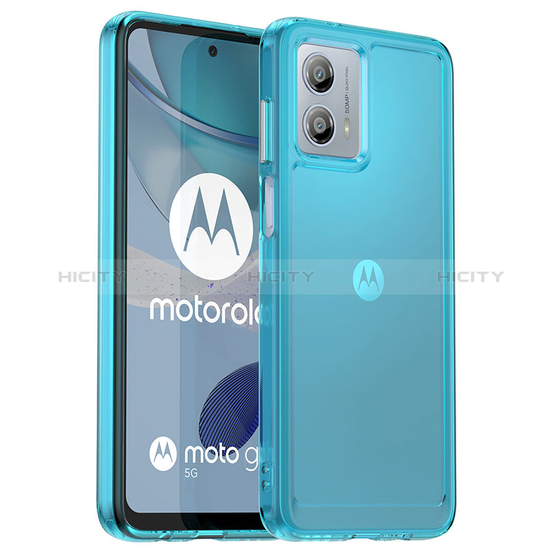 Custodia Silicone Trasparente Laterale Cover J02S per Motorola Moto G53j 5G Blu