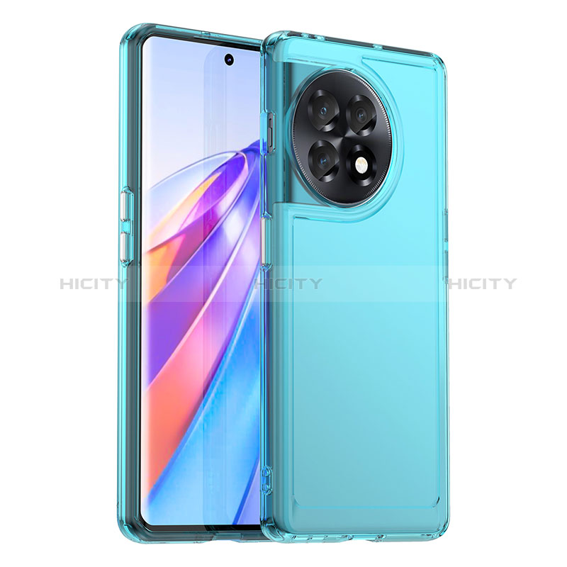 Custodia Silicone Trasparente Laterale Cover J02S per OnePlus Ace 2 Pro 5G Blu