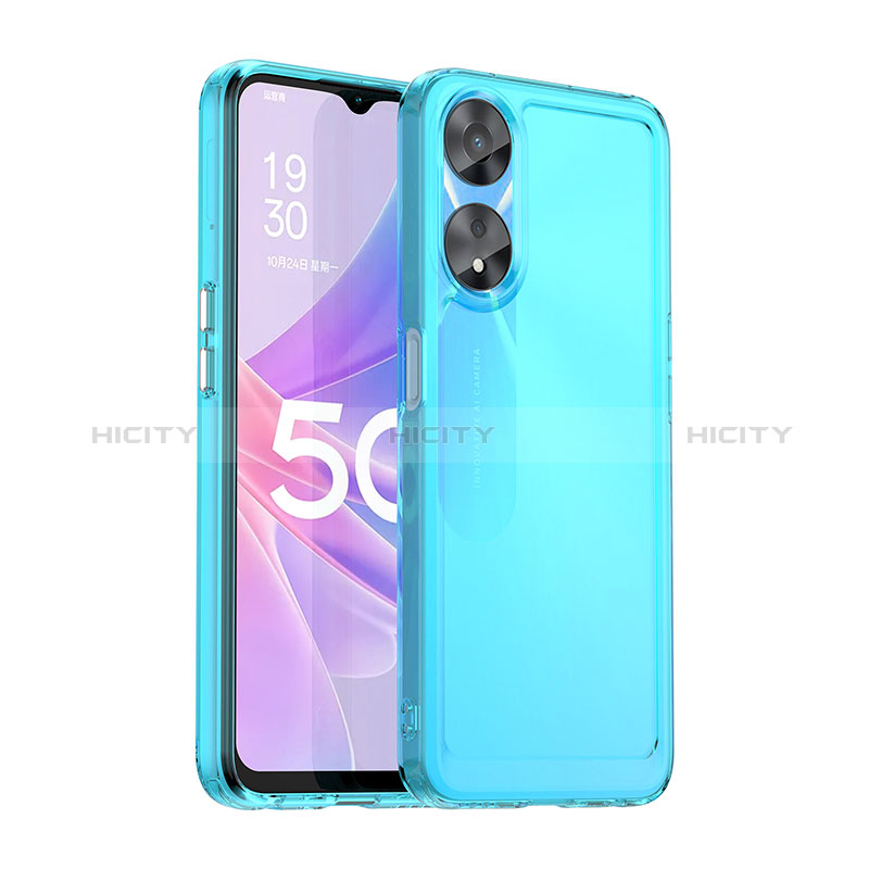 Custodia Silicone Trasparente Laterale Cover J02S per Oppo A78 5G Blu