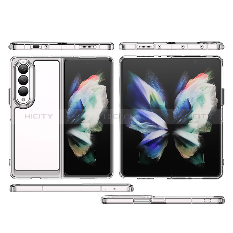 Custodia Silicone Trasparente Laterale Cover J02S per Samsung Galaxy Z Fold3 5G