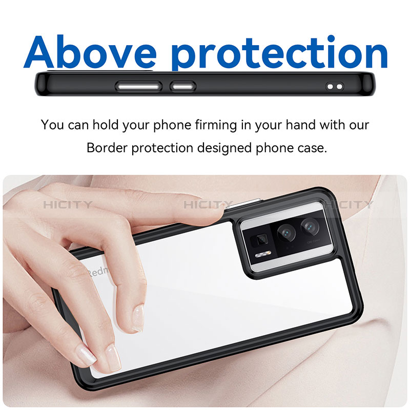 Custodia Silicone Trasparente Laterale Cover J02S per Xiaomi Redmi K60 Pro 5G