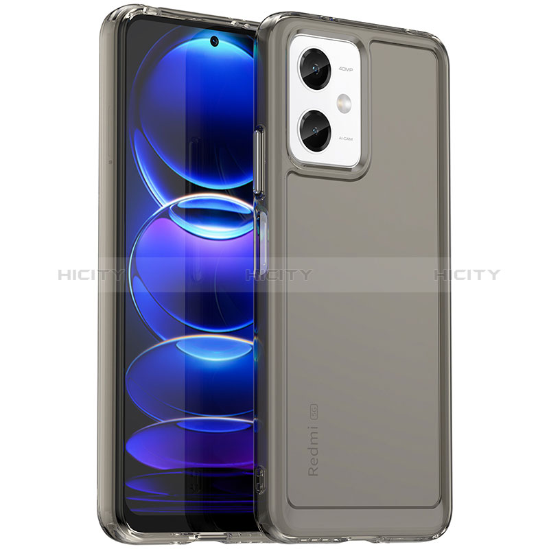 Custodia Silicone Trasparente Laterale Cover J02S per Xiaomi Redmi Note 12R Pro 5G Grigio