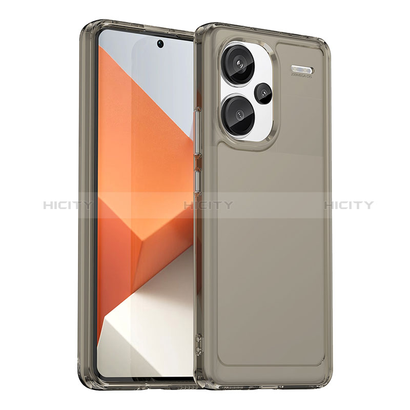 Custodia Silicone Trasparente Laterale Cover J02S per Xiaomi Redmi Note 13 Pro+ Plus 5G Grigio