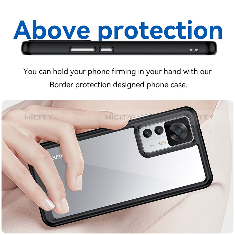 Custodia Silicone Trasparente Laterale Cover J04S per Xiaomi Redmi K50 Ultra 5G