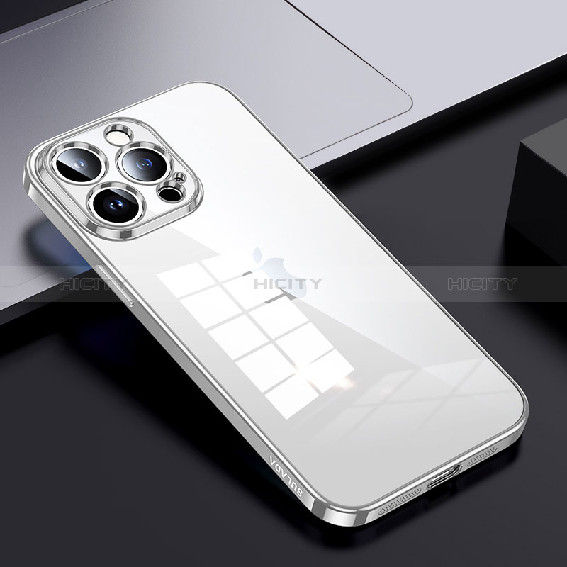 Custodia Silicone Trasparente Laterale Cover LD2 per Apple iPhone 13 Pro Max Argento