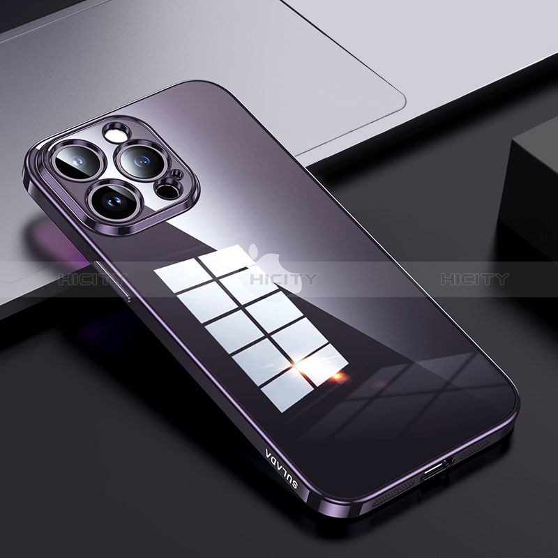 Custodia Silicone Trasparente Laterale Cover LD2 per Apple iPhone 14 Pro Max Viola