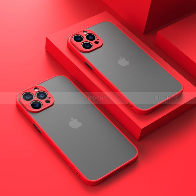 Custodia Silicone Trasparente Laterale Cover LS1 per Apple iPhone 13 Pro Rosso