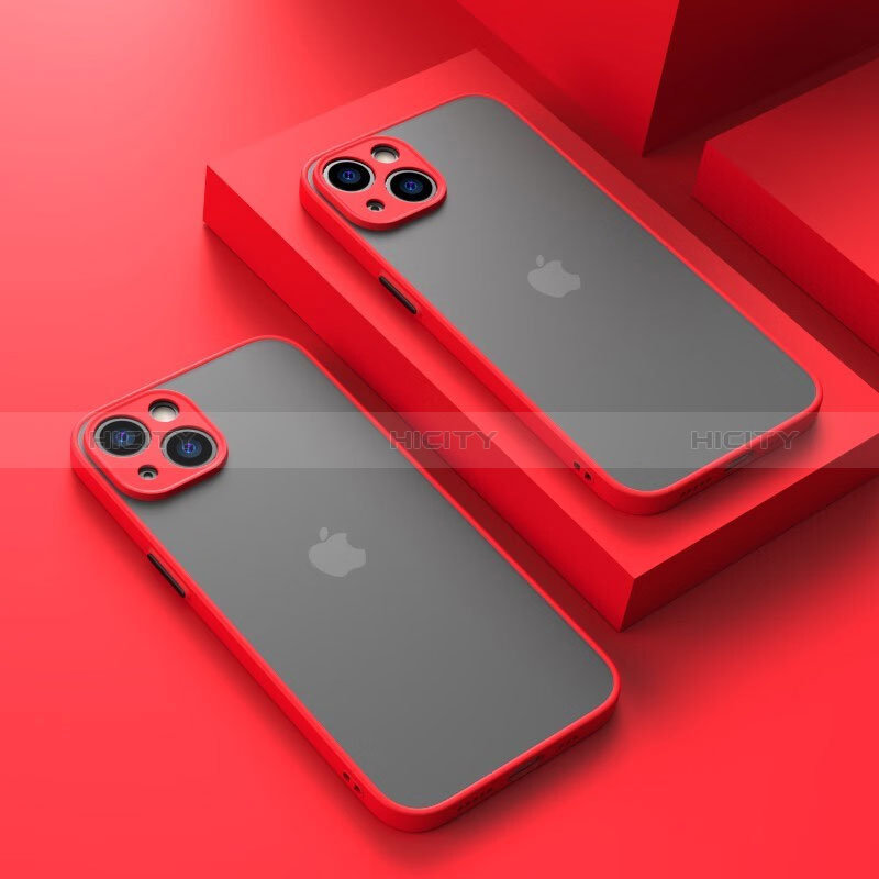 Custodia Silicone Trasparente Laterale Cover LS1 per Apple iPhone 13 Rosso