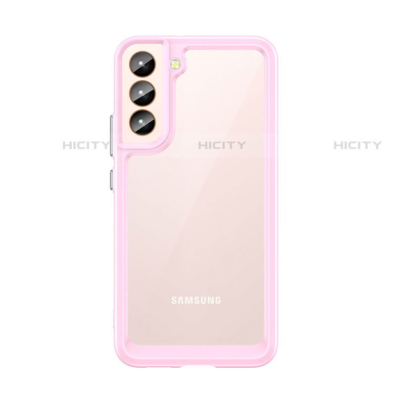 Custodia Silicone Trasparente Laterale Cover M03 per Samsung Galaxy S21 Plus 5G Rosa