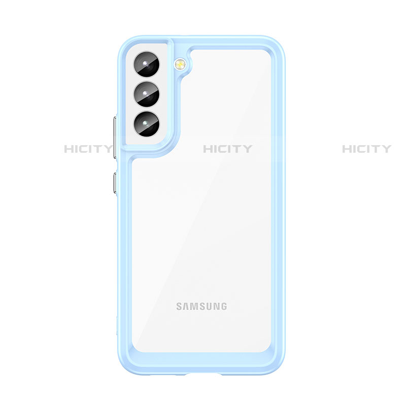 Custodia Silicone Trasparente Laterale Cover M03 per Samsung Galaxy S23 Plus 5G Blu