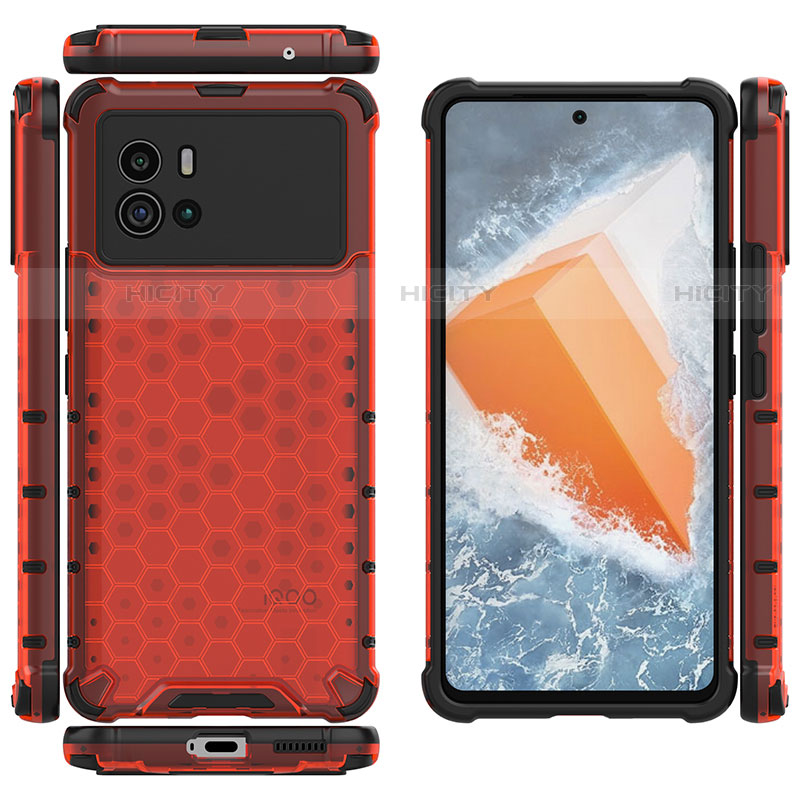 Custodia Silicone Trasparente Laterale Cover M07 per Vivo iQOO 9 Pro 5G Rosso