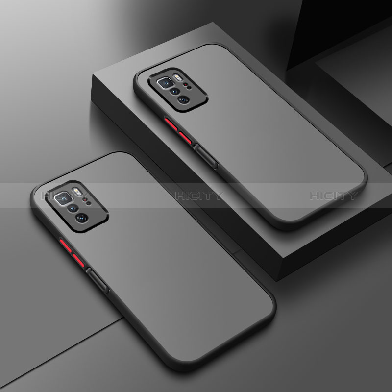 Custodia Silicone Trasparente Laterale Cover P01 per Xiaomi Redmi Note 10 Pro 5G Nero