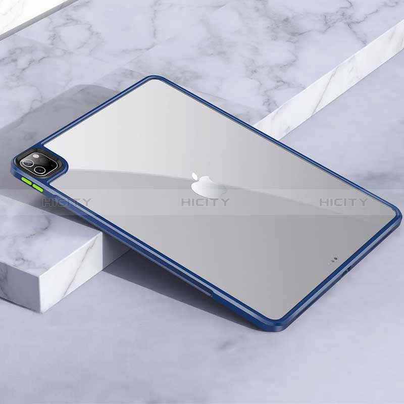 Custodia Silicone Trasparente Laterale Cover per Apple iPad Pro 11 (2020) Blu