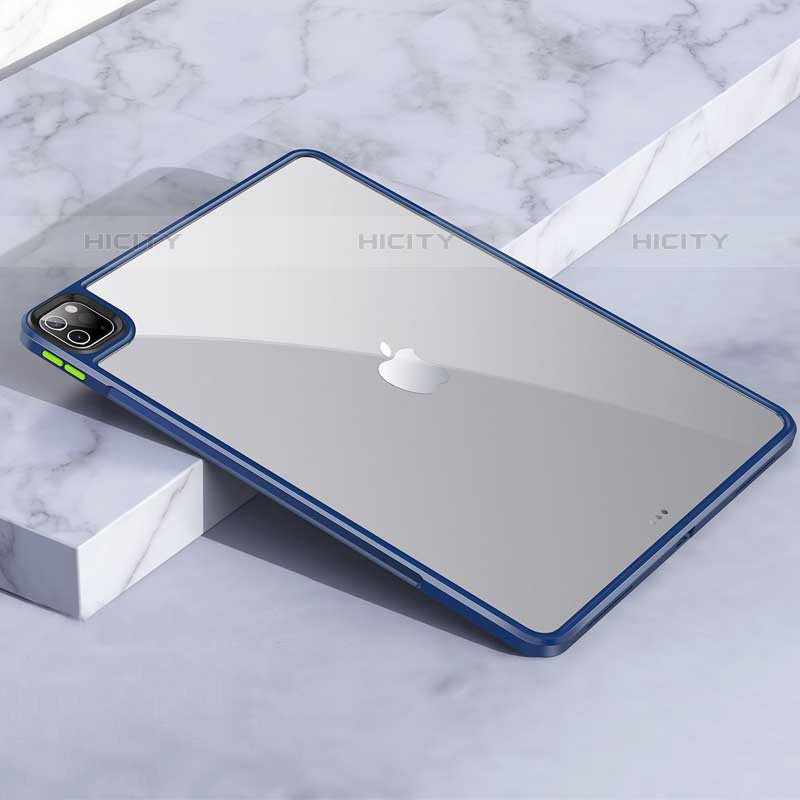 Custodia Silicone Trasparente Laterale Cover per Apple iPad Pro 11 (2021) Blu