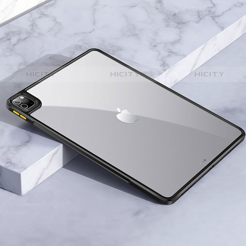 Custodia Silicone Trasparente Laterale Cover per Apple iPad Pro 11 (2021) Nero