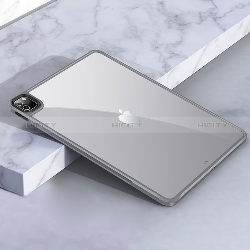 Custodia Silicone Trasparente Laterale Cover per Apple iPad Pro 11 (2022) Grigio Scuro