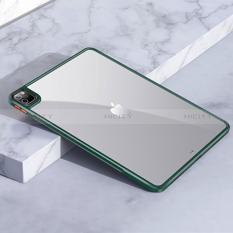 Custodia Silicone Trasparente Laterale Cover per Apple iPad Pro 12.9 (2021) Verde