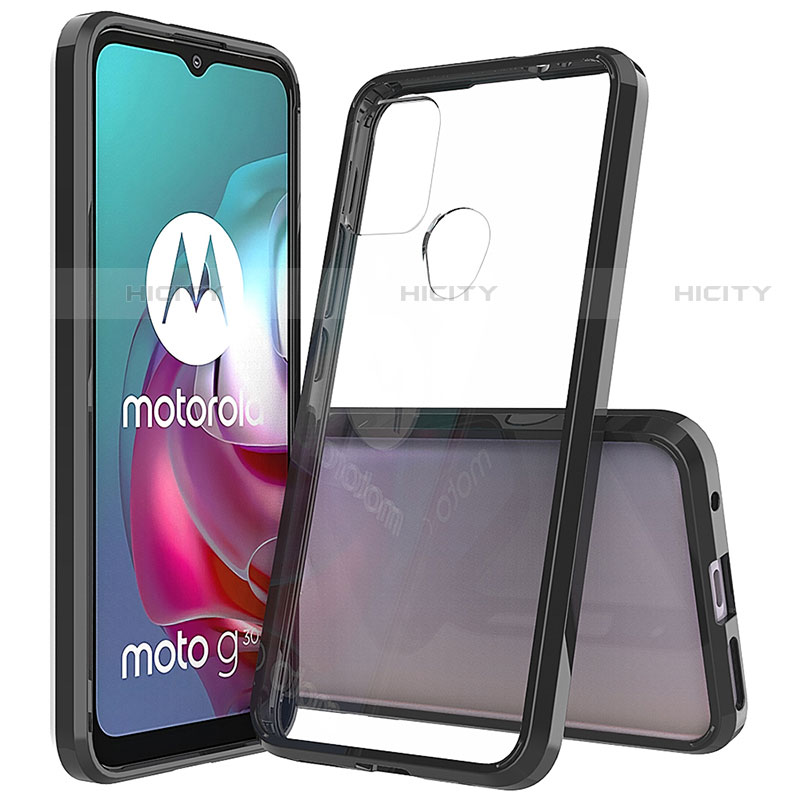 Custodia Silicone Trasparente Laterale Cover per Motorola Moto G10 Power Nero