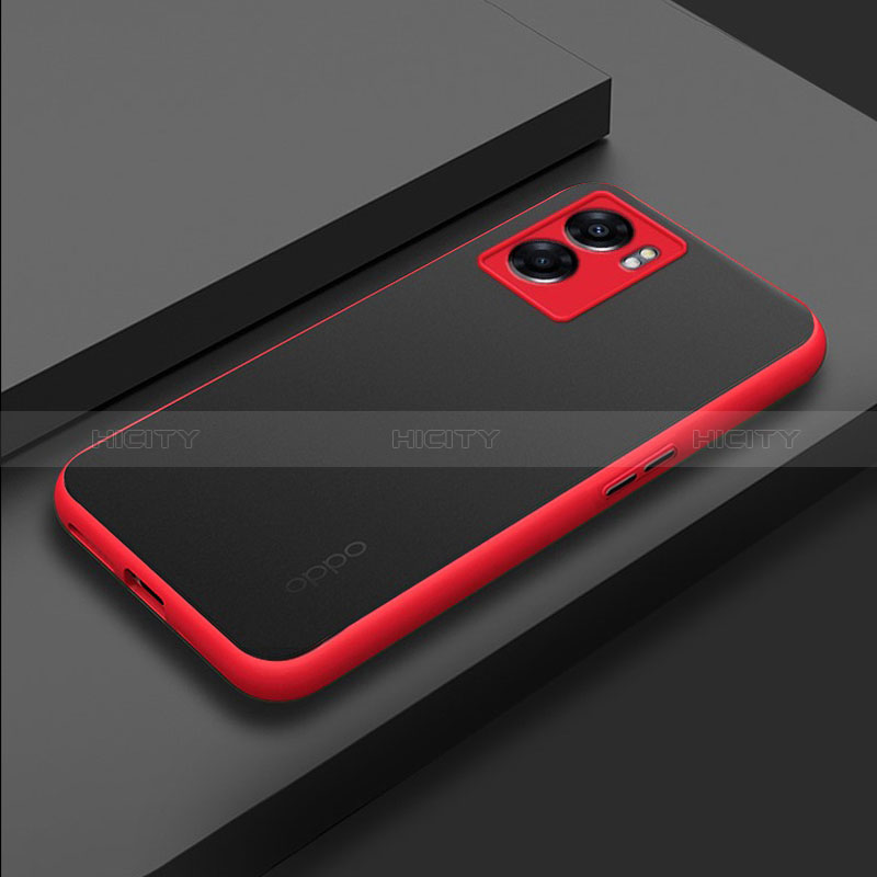 Custodia Silicone Trasparente Laterale Cover per Oppo A77 5G Rosso