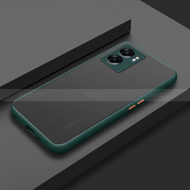 Custodia Silicone Trasparente Laterale Cover per Oppo A77 5G Verde Notte