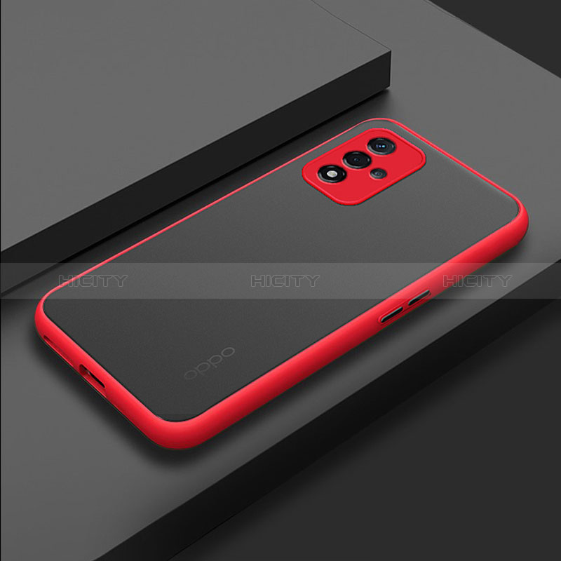 Custodia Silicone Trasparente Laterale Cover per Oppo A93s 5G Rosso