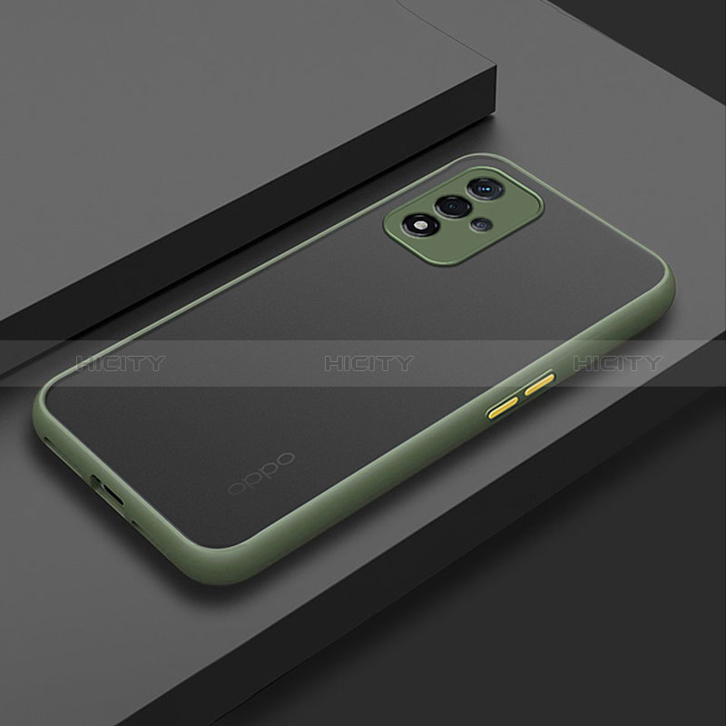 Custodia Silicone Trasparente Laterale Cover per Oppo A93s 5G Verde Militare