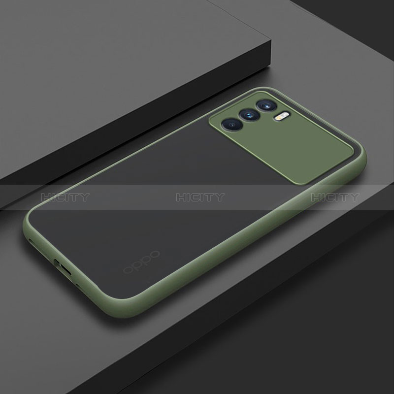 Custodia Silicone Trasparente Laterale Cover per Oppo K9 5G Verde Militare