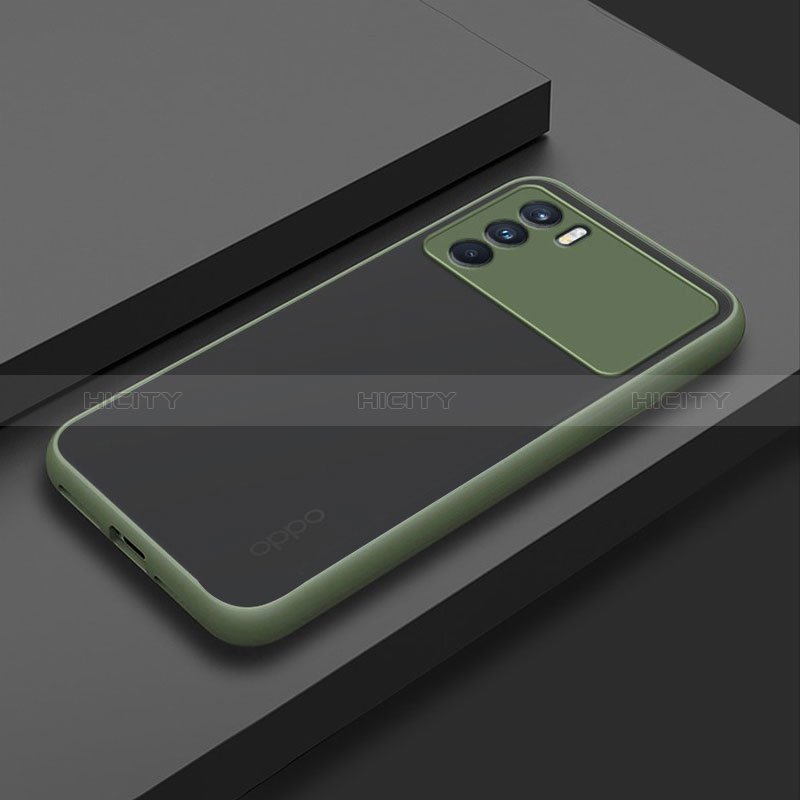 Custodia Silicone Trasparente Laterale Cover per Oppo K9 Pro 5G Verde Militare
