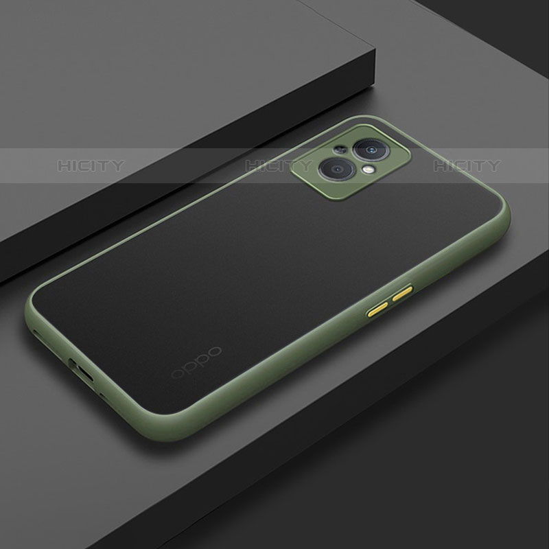 Custodia Silicone Trasparente Laterale Cover per Oppo Reno8 Z 5G Verde Militare