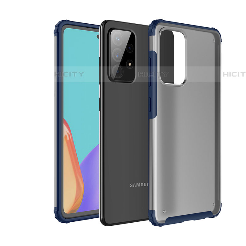 Custodia Silicone Trasparente Laterale Cover per Samsung Galaxy A52 4G Blu