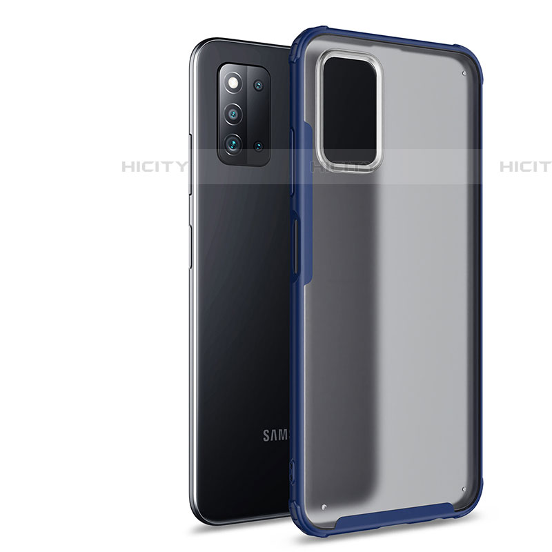 Custodia Silicone Trasparente Laterale Cover per Samsung Galaxy F52 5G Blu