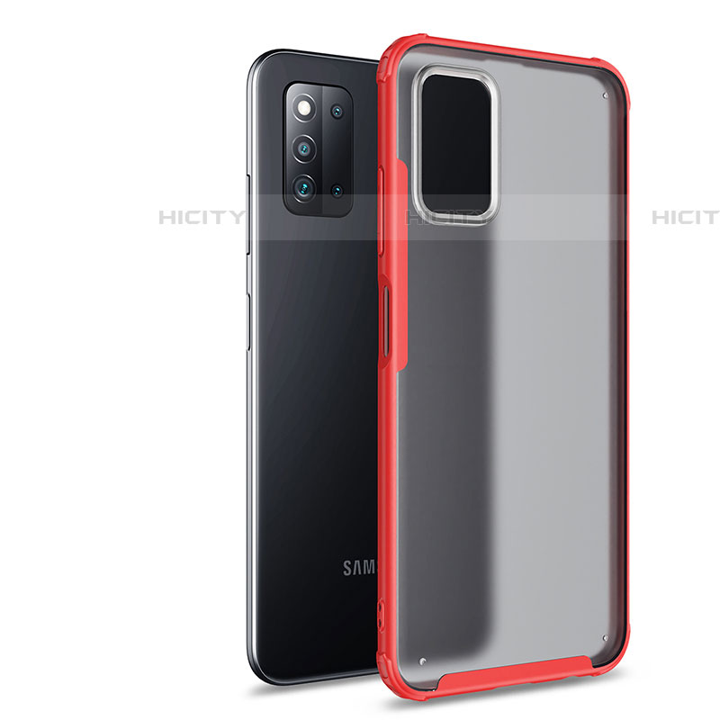Custodia Silicone Trasparente Laterale Cover per Samsung Galaxy F52 5G Rosso