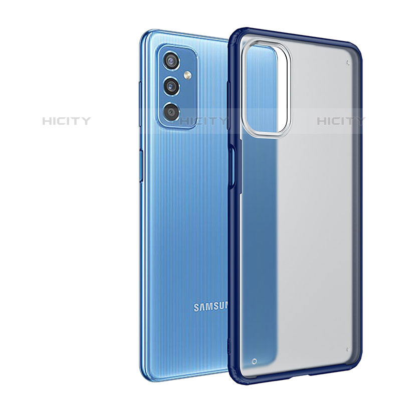 Custodia Silicone Trasparente Laterale Cover per Samsung Galaxy M52 5G Blu