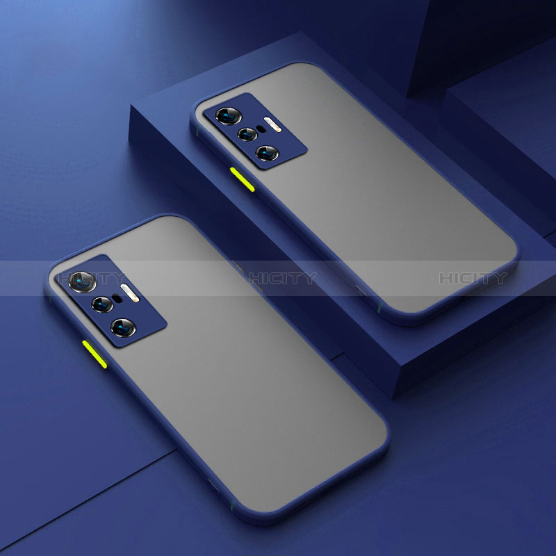 Custodia Silicone Trasparente Laterale Cover per Vivo X70t Blu