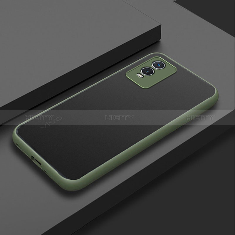 Custodia Silicone Trasparente Laterale Cover per Vivo Y76s 5G Verde Militare