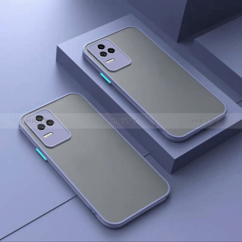 Custodia Silicone Trasparente Laterale Cover per Xiaomi Poco F4 5G Grigio Lavanda