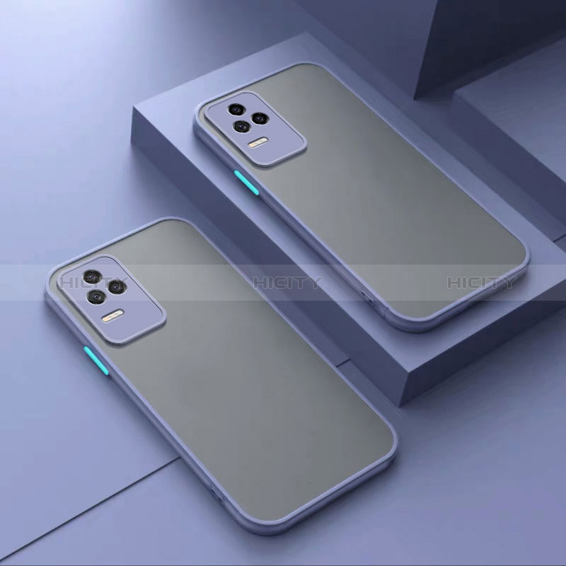 Custodia Silicone Trasparente Laterale Cover per Xiaomi Redmi K40S 5G Grigio Lavanda