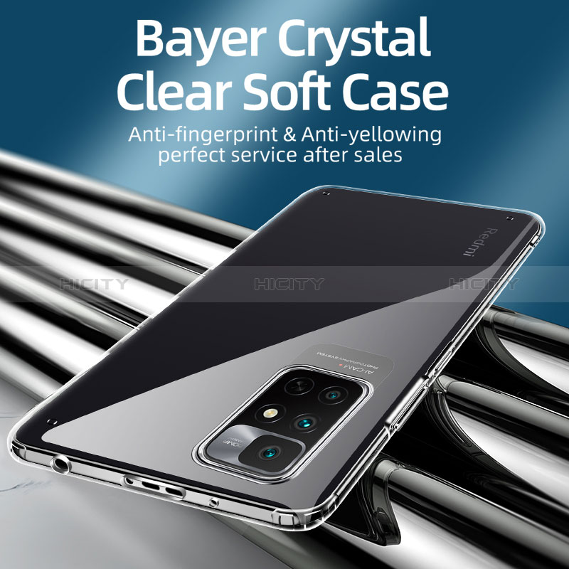 Custodia Silicone Trasparente Laterale Cover W01L per Xiaomi Redmi 10 4G