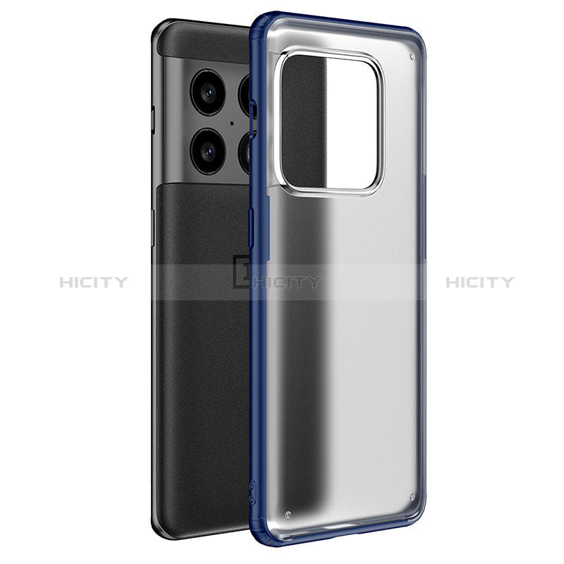 Custodia Silicone Trasparente Laterale Cover WL1 per OnePlus 10 Pro 5G Blu