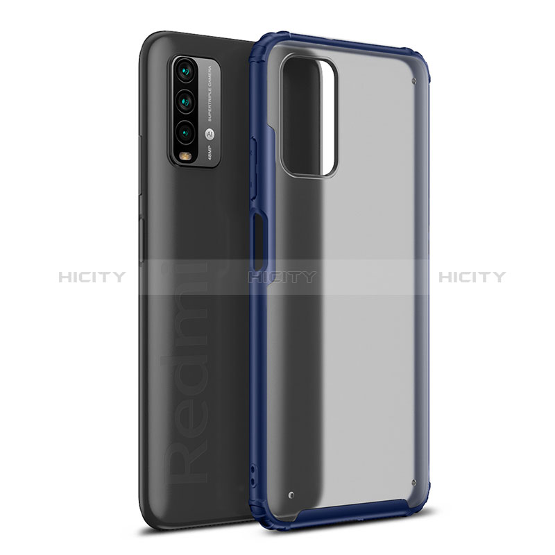 Custodia Silicone Trasparente Laterale Cover WL1 per Xiaomi Redmi Note 9 4G Blu