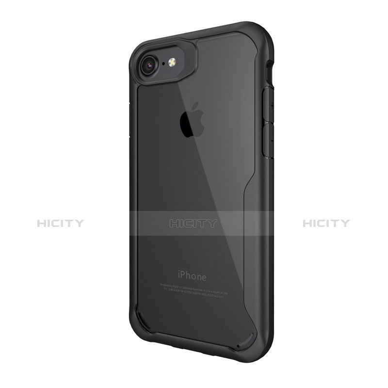 Custodia Silicone Trasparente Laterale F01 per Apple iPhone 8 Plus Nero